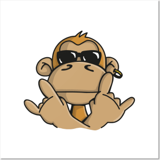 Cool Monkey with Sunglasses Posters and Art